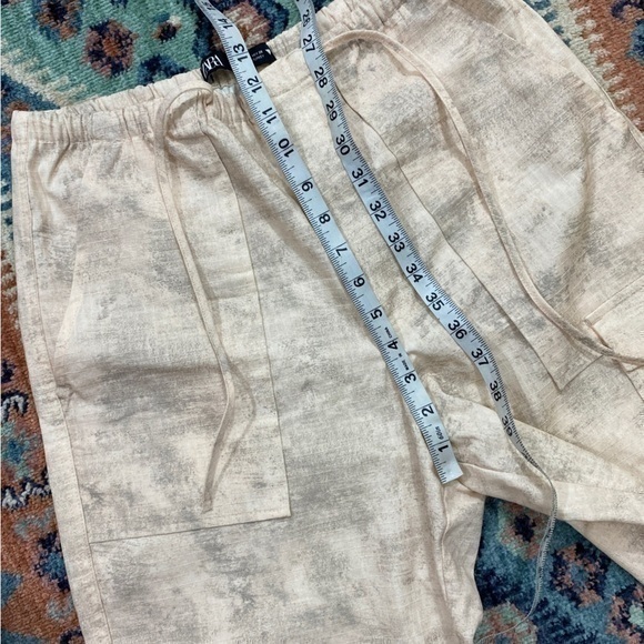 Zara Small Cargo Pants Printed High Waisted Pockets Baggy Y2K‎ Style - Picture 12 of 14